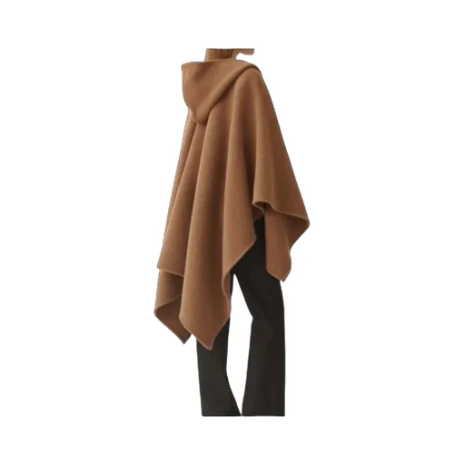 Hooded Cloak With Fur Pockets