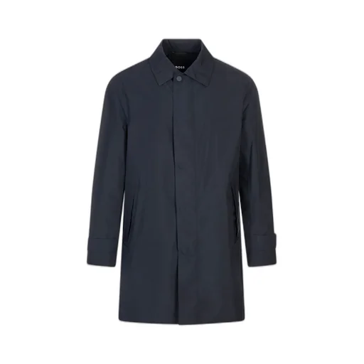 Water-Repellent Button-Up Coat