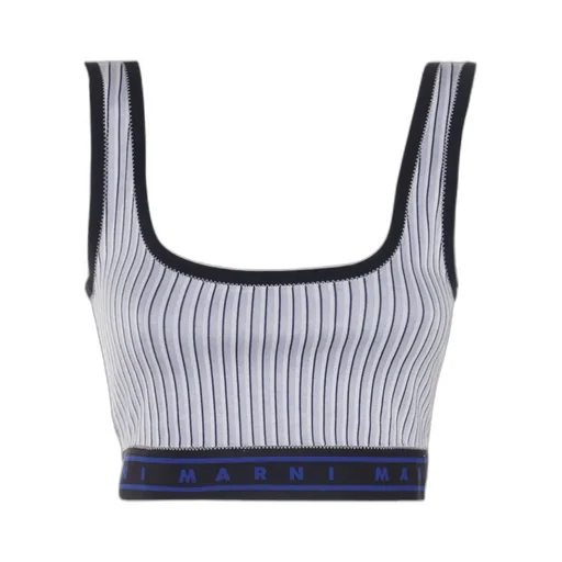 Logo Tape Striped Top