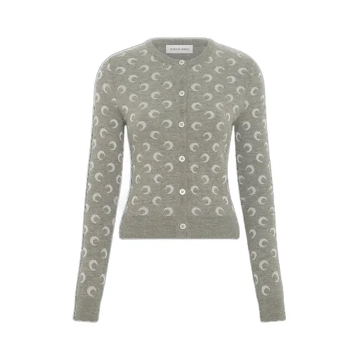 Moon Jacquard Knit Fitted Cardigan