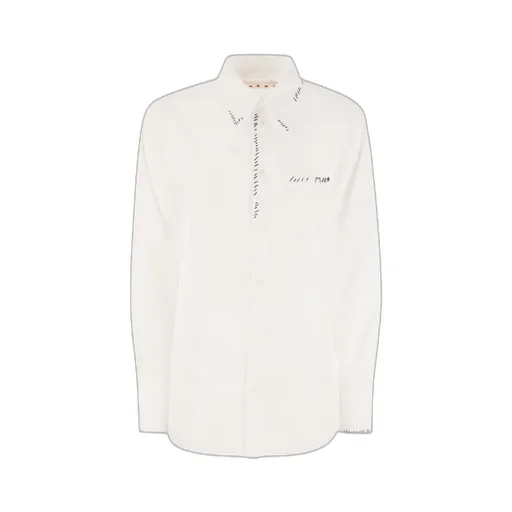 Logo Embroidered Collared Long-Sleeve Shirt
