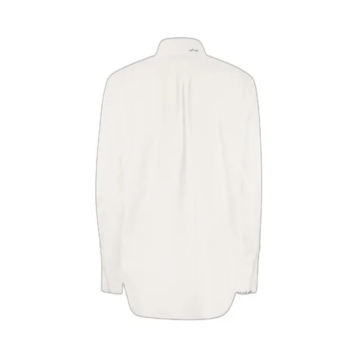 Logo Embroidered Collared Long-Sleeve Shirt