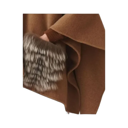 Hooded Cloak With Fur Pockets