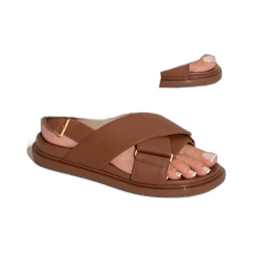 Logo Embossed Buckled Sandals