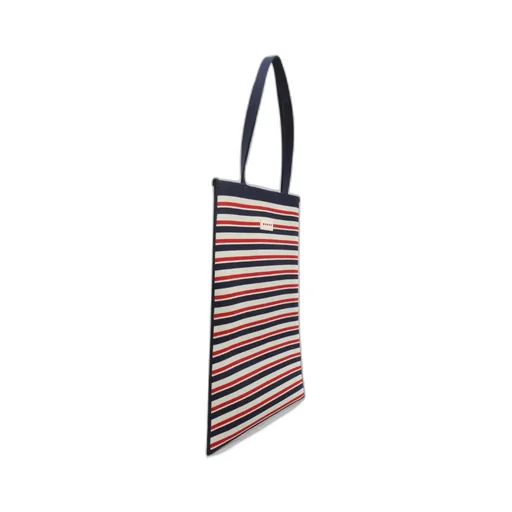 Striped Logo Patch Tote Bag