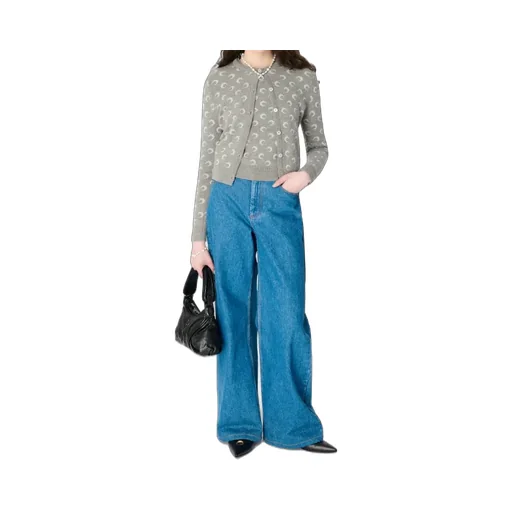 Moon Jacquard Knit Fitted Cardigan