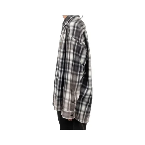 Vintage Like Straight Hem Check Shirt