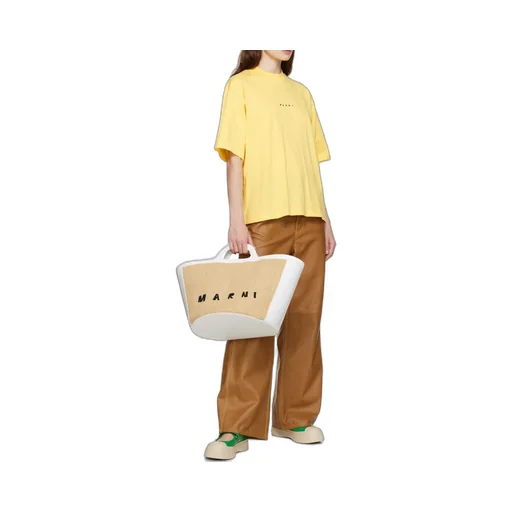 Logo Detailed Top Handle Tote Bag