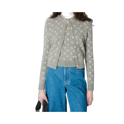 Moon Jacquard Knit Fitted Cardigan