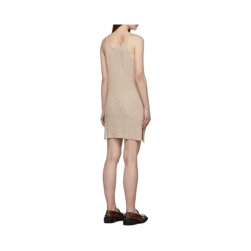 Fine-Pleated V-Neck Dress