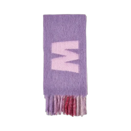 Logo Detailed Frayed-Edge Scarf