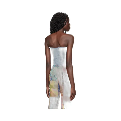 Patchwork Denim Corset Top