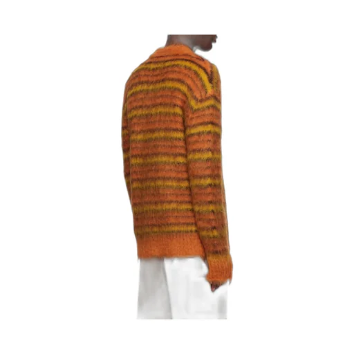 V-Neck Striped Knit Cardigan