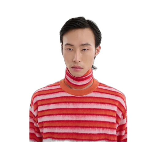 Striped Roll-Neck Knitted Jumper