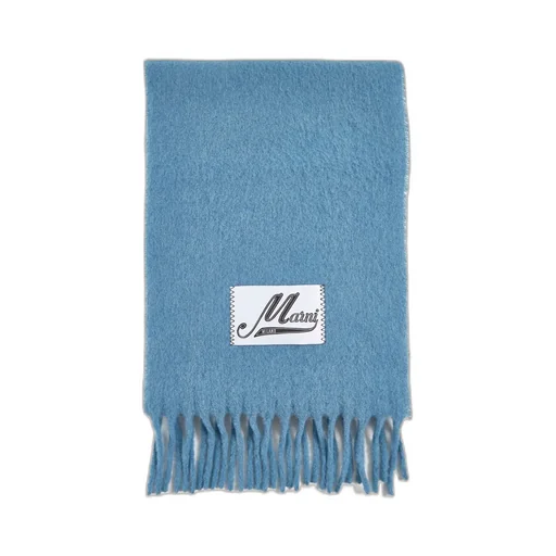 Logo Patch Fringed-Edge Scarf