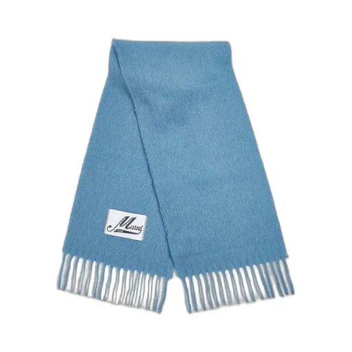 Logo Patch Fringed-Edge Scarf