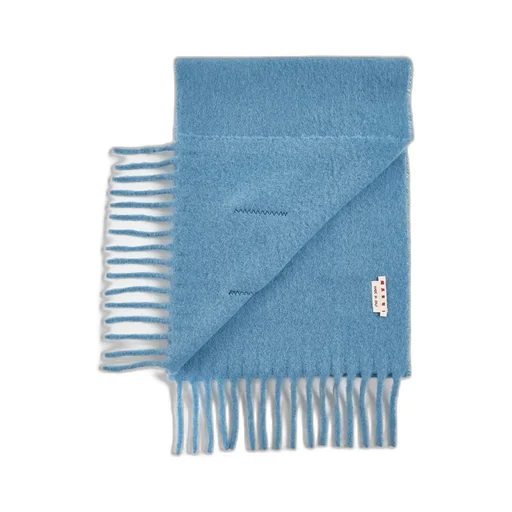 Logo Patch Fringed-Edge Scarf