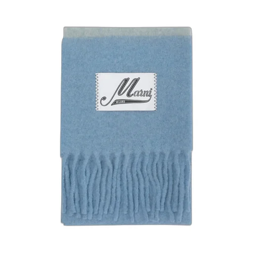 Logo Patch Fringed Scarf