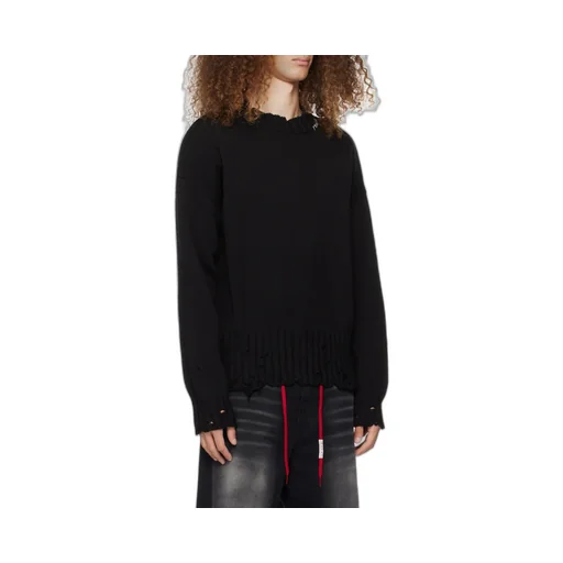 Distressed Crewneck Sweater
