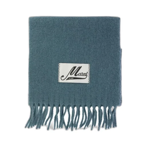 Logo Patch Fringed Scarf