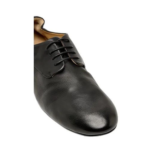 Gathered Heel Lace-Up Derby Shoes