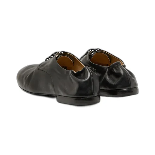 Gathered Heel Lace-Up Derby Shoes