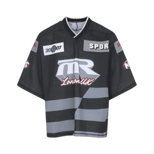 Oversized Hockey Top / Blk Gry