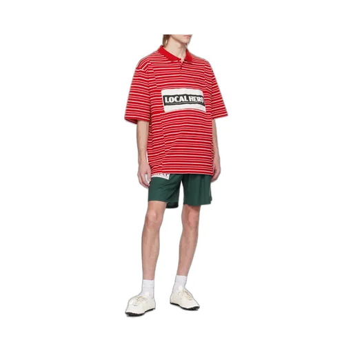 Logo Embroidered Striped Polo Shirt