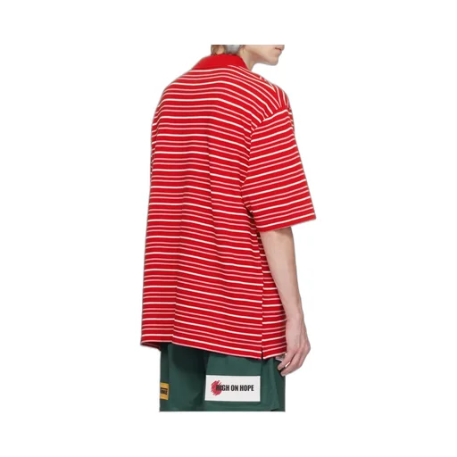 Logo Embroidered Striped Polo Shirt