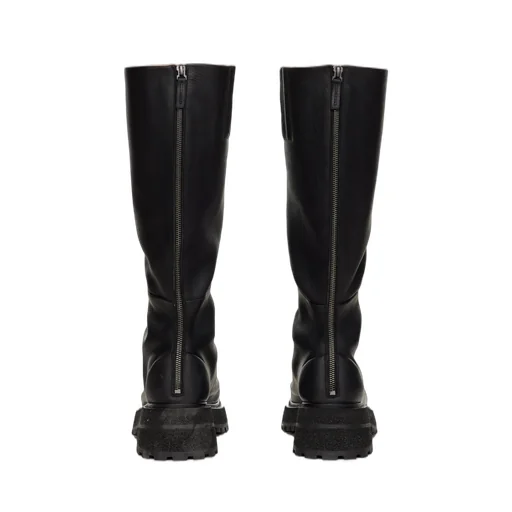 Chunky-Sole Leather Boots
