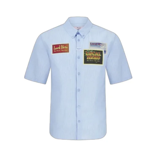 Short-Sleeved Pinstriped Shirt