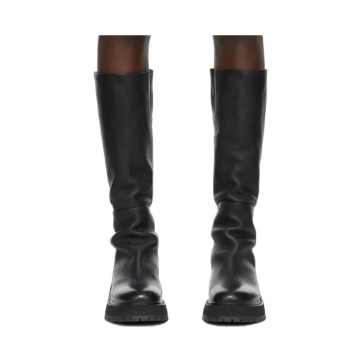 Chunky-Sole Leather Boots