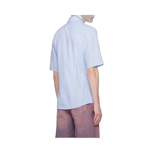 Short-Sleeved Pinstriped Shirt