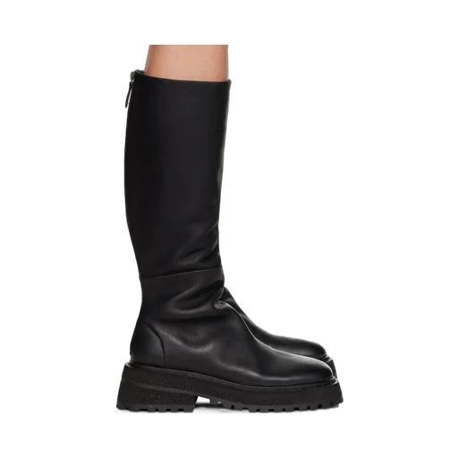 Chunky-Sole Leather Boots