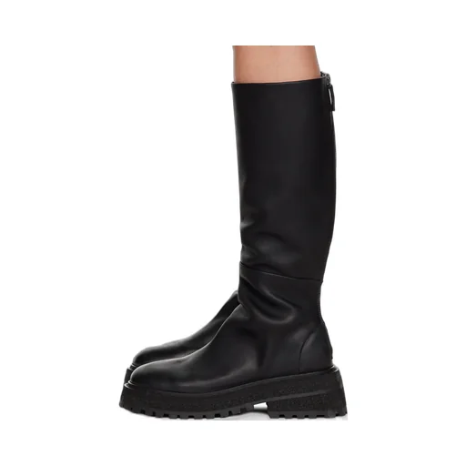 Chunky-Sole Leather Boots