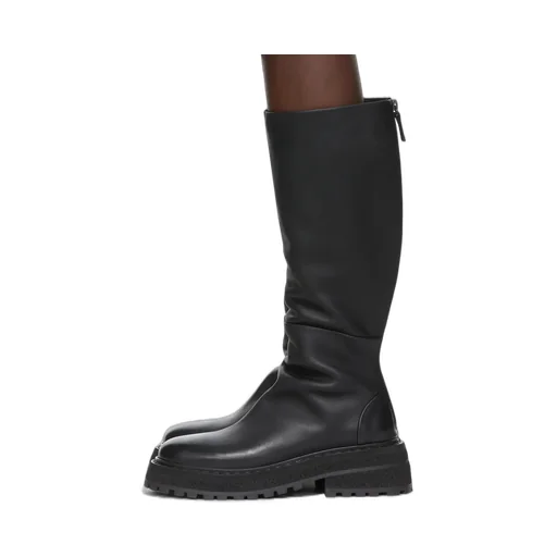 Chunky-Sole Leather Boots