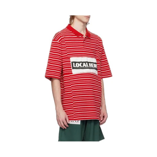 Logo Embroidered Striped Polo Shirt