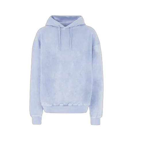 Drop-Shoulder Towelling-Finish Drawstring Hoodie