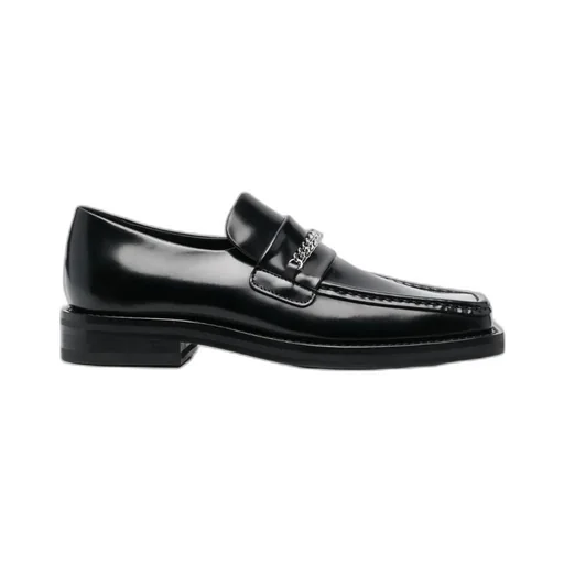 Chain-Lined Square Toe Loafers