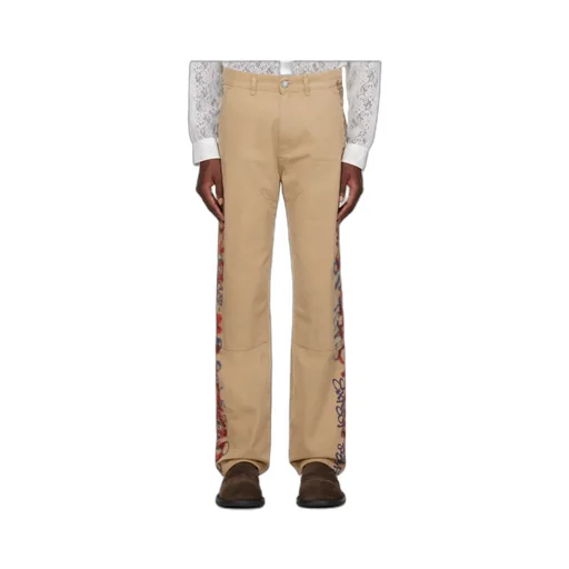Graffiti Belt-Loop Casual Pants
