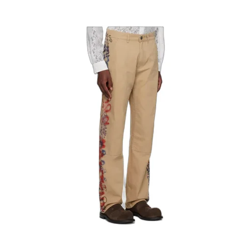Graffiti Belt-Loop Casual Pants