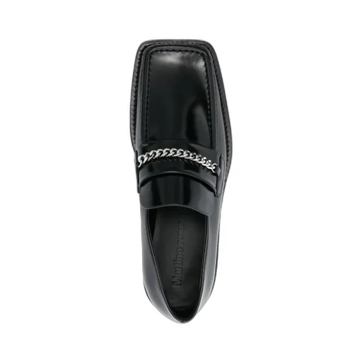 Chain-Lined Square Toe Loafers