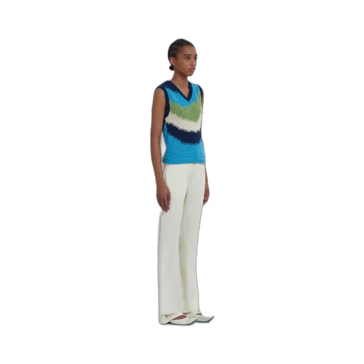 Wavy Striped Knitted Vest