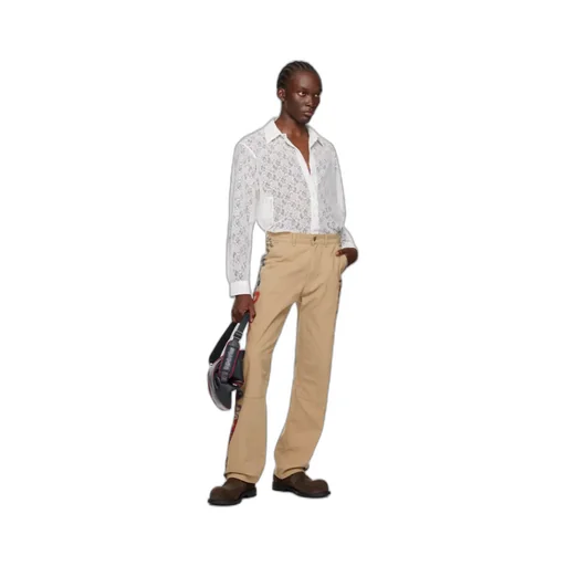 Graffiti Belt-Loop Casual Pants