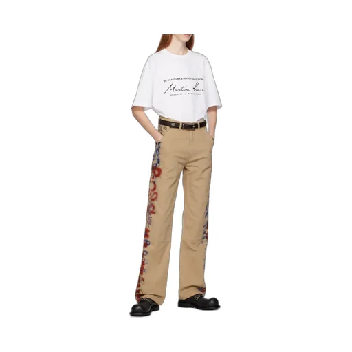Graffiti Belt-Loop Casual Pants