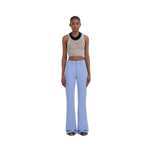 High-Waist Flared Tailored Trousers