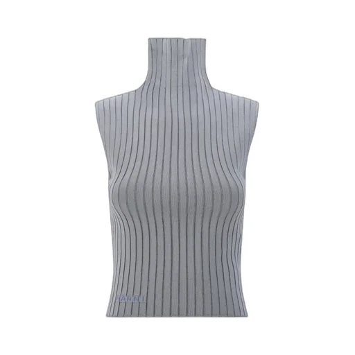 Turtleneck Sleeveless Knit Top