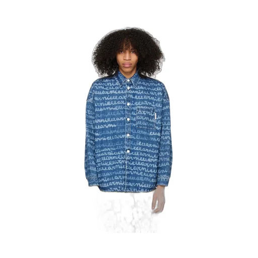 Logo Printed Buttoned Denim Shirt