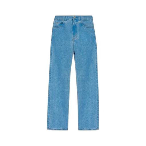 Logo Patch Straight Leg Jeans