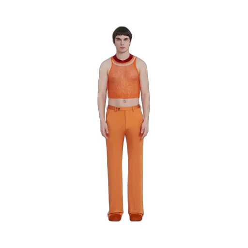 Wool-Cashmere Mesh Tank Top